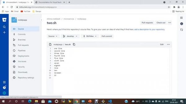GIT Integrated with VS Code Editor and Bitbucket