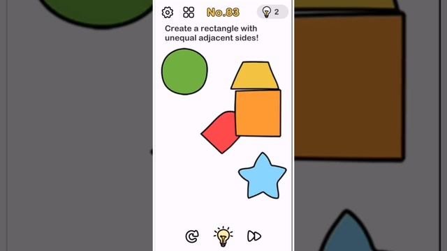 Brain Out Level 83 Create a rectangle with unequal adjacent sides Gameplay Walkthrough Solutions смотреть онлайн