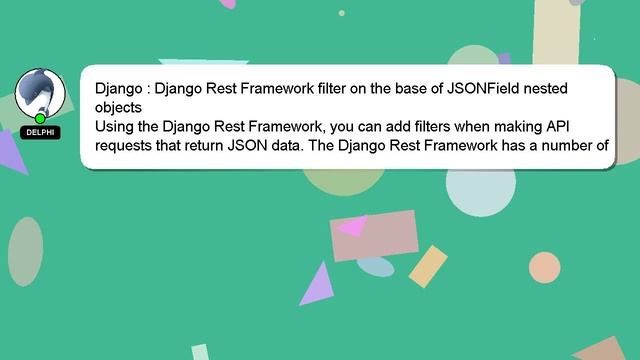 Django : Django Rest Framework filter on the base of JSONField nested objects смотреть онлайн