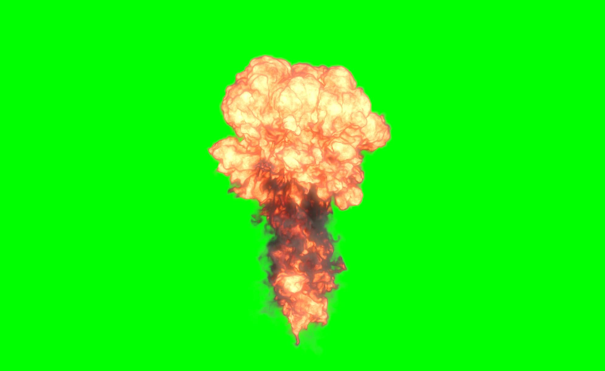 Ядерный Взрыв - Бесплатный Футаж для Монтажа. Зелёный фон, Альфа Канал смотреть онлайн