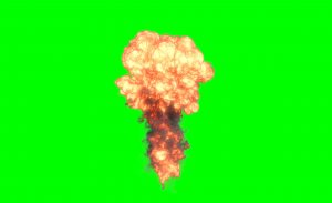 Ядерный Взрыв - Бесплатный Футаж для Монтажа. Зелёный фон, Альфа Канал