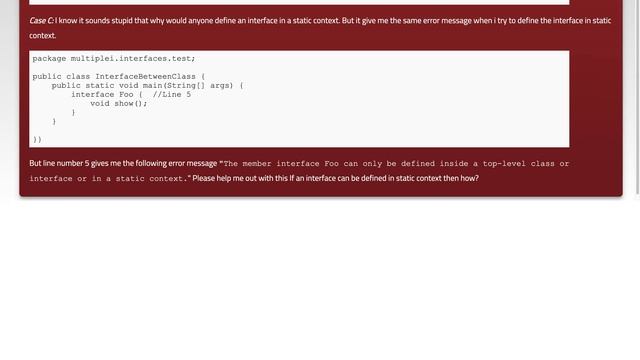 How to define a member interface in a static context in java? смотреть онлайн