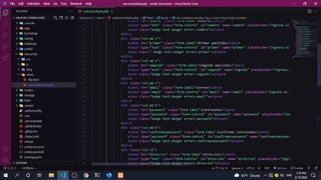 Código fuente para validar un formulario con Laravel 8 y JavaScript смотреть онлайн