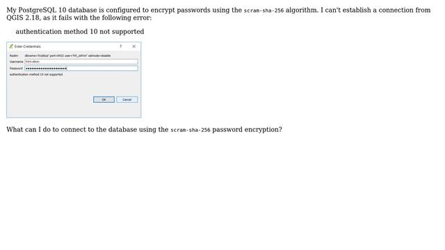 GIS: Authentication using PG 10 scram-sha-256 password encryption (2 Solutions!!) смотреть онлайн