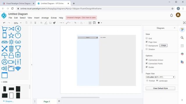 Create Fluent Design Wireframe Online