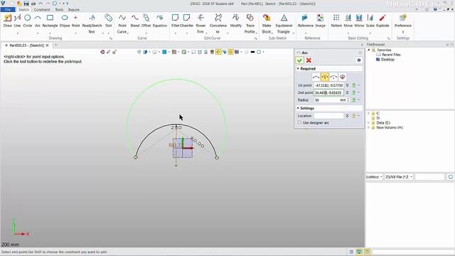 ZW3D Arc Command Basic Tutorial For Beginner смотреть онлайн