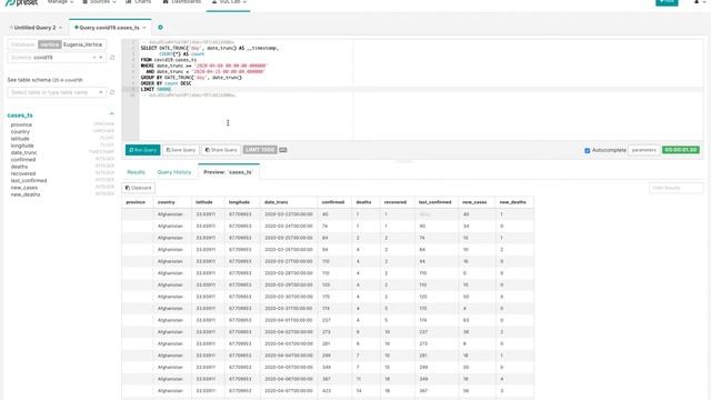 Vide 2 - Apache Superset - Preset Create Line Chart to visualize time series data смотреть онлайн