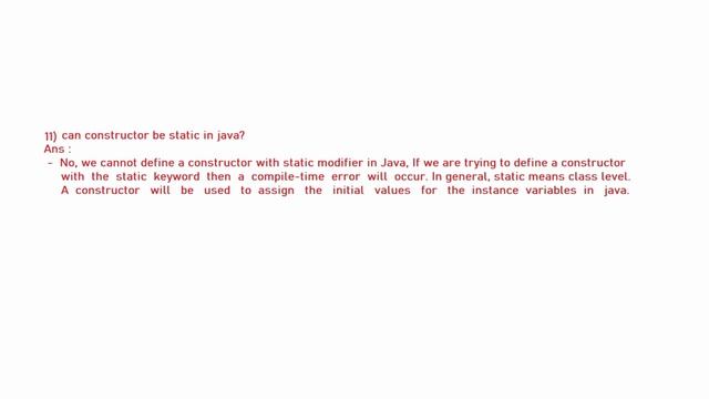 11. Can constructor be static in java | Static interview question | Siddharth Lecture смотреть онлайн