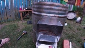 Печь из бочки
