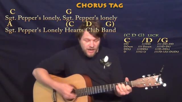 Sgt. Pepper's Lonely Hearts Club Band (Beatles) Guitar Cover Lesson with Chords/Lyrics смотреть онлайн