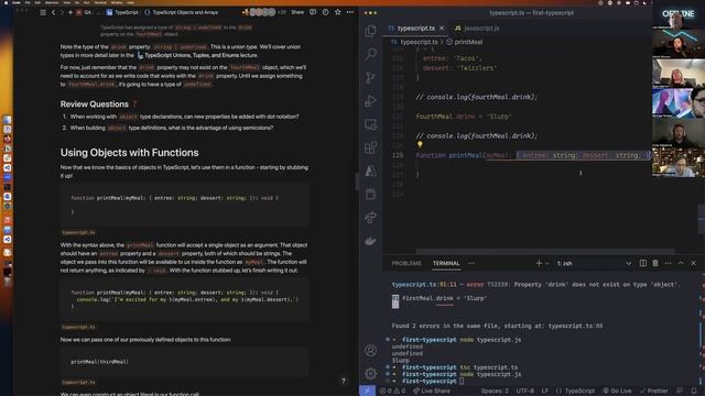 TypeScript Objects and Arrays, part 1 смотреть онлайн
