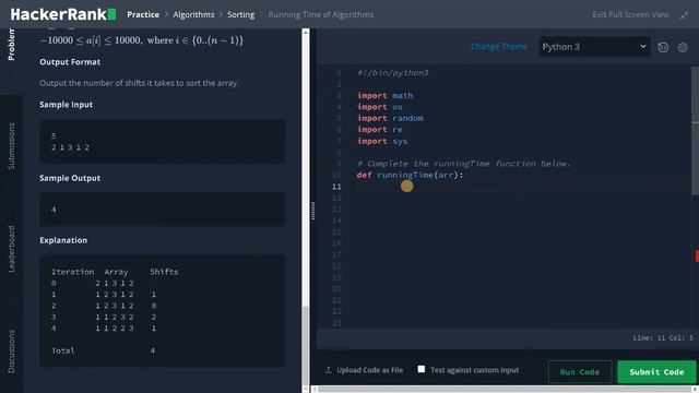 155 - Running Time of Algorithms | Sorting | Hackerrank Solution | Python смотреть онлайн
