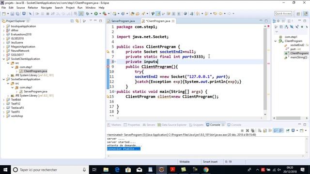 JAVA - SOCKET - THREAD : APPLICATION DE GESTION DE BANQUE смотреть онлайн