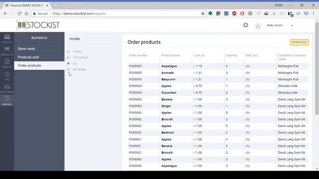 how to view and download your IStockist orders to excel (.csv) смотреть онлайн
