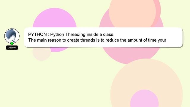 PYTHON : Python Threading inside a class смотреть онлайн