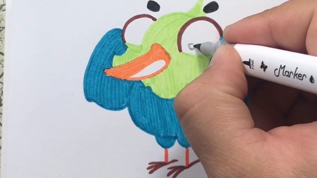 Easy drawing of a Bird of Paradise - telegram sticker смотреть онлайн