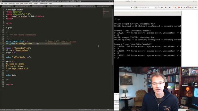 Kom igång med PHP: Ändra php.ini för att visa alla felmeddelanden смотреть онлайн