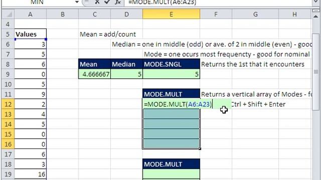 Excel Magic Trick 536: List All Modes in Multimodal Data Set MODE.MULT Excel 2010 Function смотреть онлайн