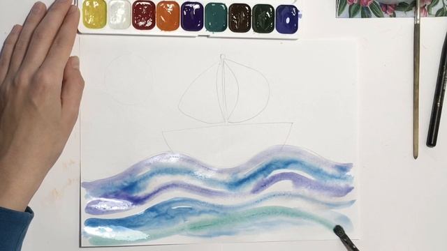 Как нарисовать ПАРУСНИК_уроки рисования для детей_ смотреть онлайн