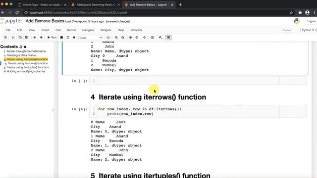 Pandas Tutorial (Session 10) - Iteration, Adding and Removing Columns and Rows in DataFrame. смотреть онлайн