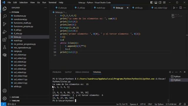 Python en la escuela 13. Listas. Uso de range(), list(), sort(), append(), acceder a un elemento. смотреть онлайн