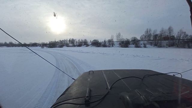 Чистка снега УАЗом. Подготовка ледовой трассы под дрифт. смотреть онлайн