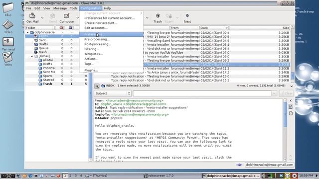 AntiX 13 Stable - Claws Mail - Check your Email! смотреть онлайн