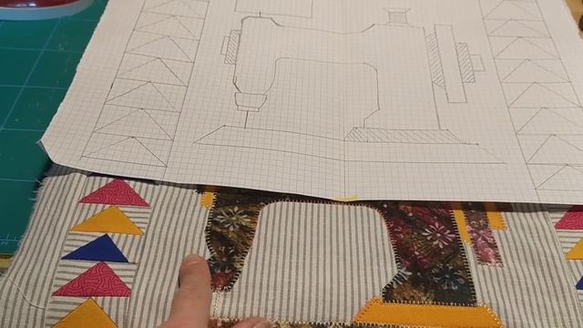 Блок летящие гуси +апликация из ткани, получился чехол на оверлок.