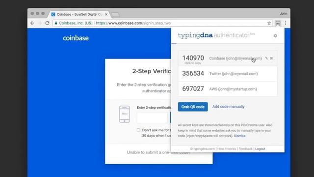 TypingDNA Authenticator (Chrome extension) смотреть онлайн