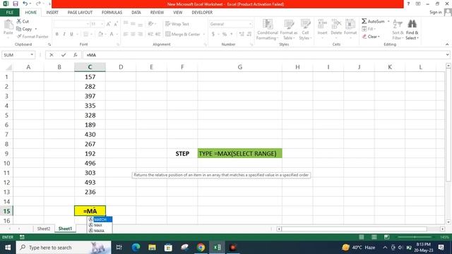 MAX FUNCTION IN EXCEL, TO FIND MAXIMUM VALUE FROM GIVEN RANGE смотреть онлайн