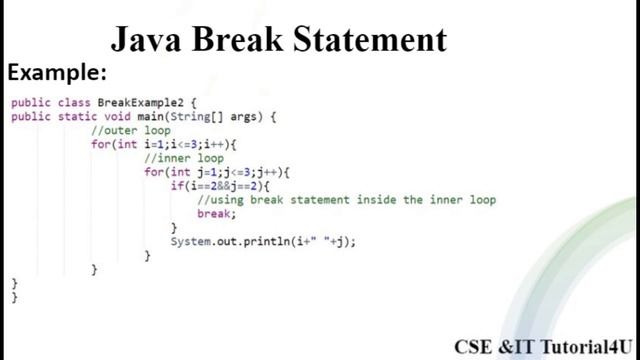 Java Break & Continue Statements смотреть онлайн