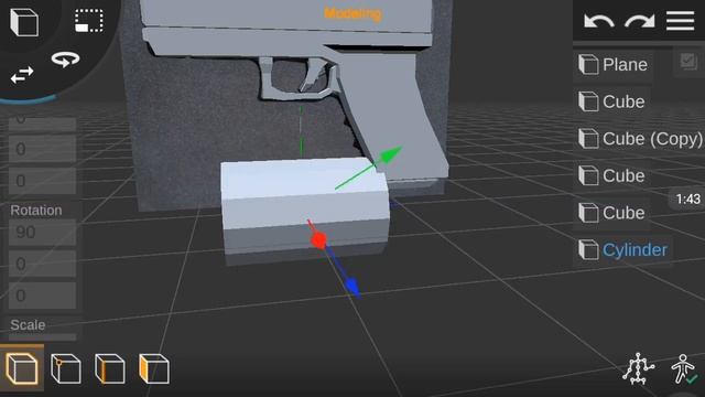 Prisma 3D : Modelling a low poly gun || glock 18 смотреть онлайн