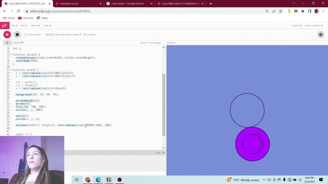 Demo 8 | p5.js | Sin/Cos/Noise смотреть онлайн