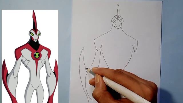 Ben 10 cartoon character drawing/ way big easy sketch смотреть онлайн