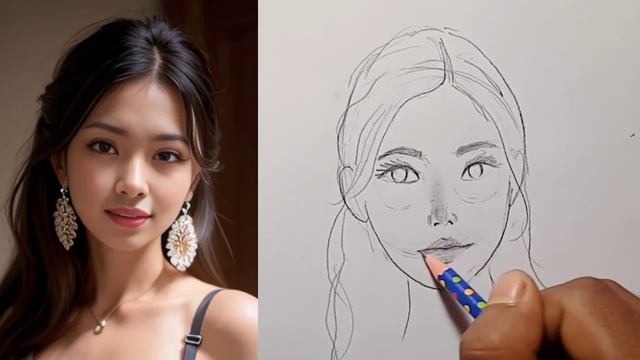 How To Draw a Girl Picture With Pencil / pencil sketch смотреть онлайн