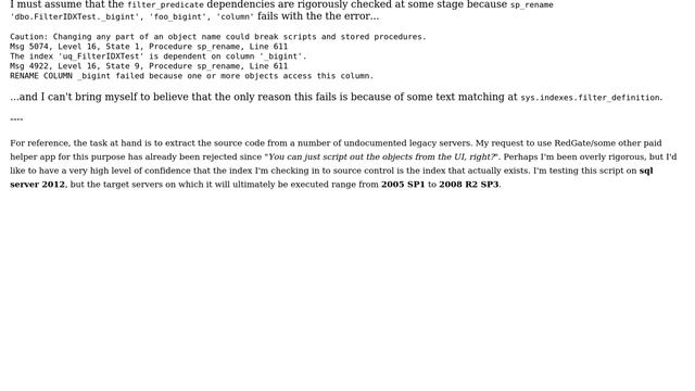Databases: Where are filtered-index dependencies listed? смотреть онлайн