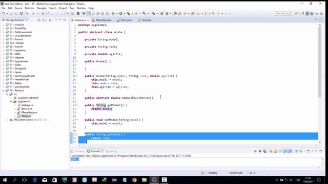 Nesne Yönelimli Programlama Java 77 Abstract uygulama2 смотреть онлайн