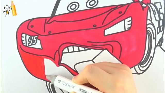 Тачки 3 Молния Маквин Мультик раскраска для детей Cars 3 Lightning McQueen Body Paint Coloring Book