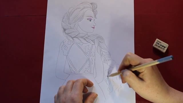 Эльза Холодное сердце 2 Ельза. Elsa drawing Frozen 2 How to Draw Elsa Haistyle, Dress Pencil Sketch смотреть онлайн