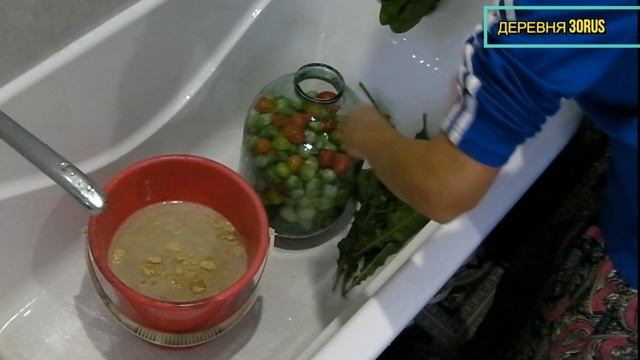 КАК СОЛИТЬ ЗЕЛЕНЫЕ ПОМИДОРЫ//КАК БОЧКОВЫЕ//ДЕНЬ В ДЕРЕВНЕ смотреть онлайн