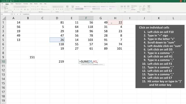 How To Use The Sum Function For Addition, Adding Values Together, Adding Cells Together In Excel смотреть онлайн