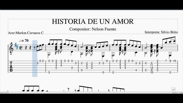 Historia de un amor- Partitura + Tablatura para vallenato en guitarra смотреть онлайн