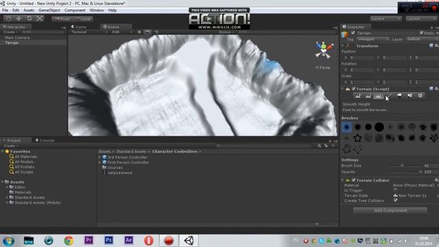 Урок по Unity3D №1 создание ландшафта и озера смотреть онлайн