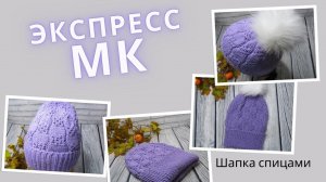 Экспресс мастер-класс /  Шапка с отворотом #шапкаспицами