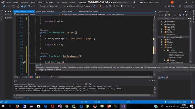 Visual Studio 2019 MVC - DATABASE'DEN JSON Parse - 6 смотреть онлайн