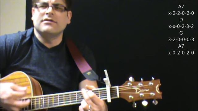 How to play "Rock and Roll Music" by Chuck Berry on acoustic guitar (R.I.P.) смотреть онлайн