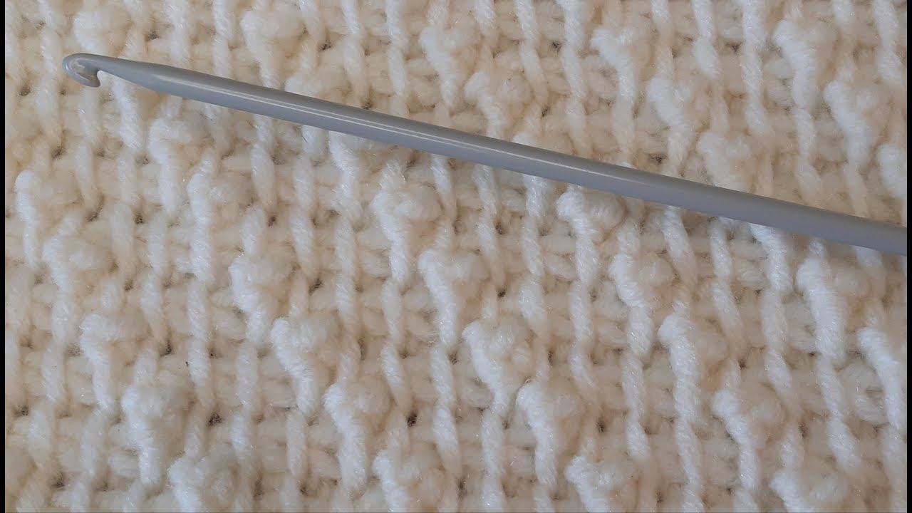 Узор с шишечками тунисским крючком. Для новичков. Tunisian Knitting.