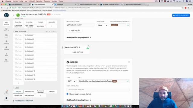 Uso de JSON en Chatfuel | CURSO DE CHATFUEL смотреть онлайн