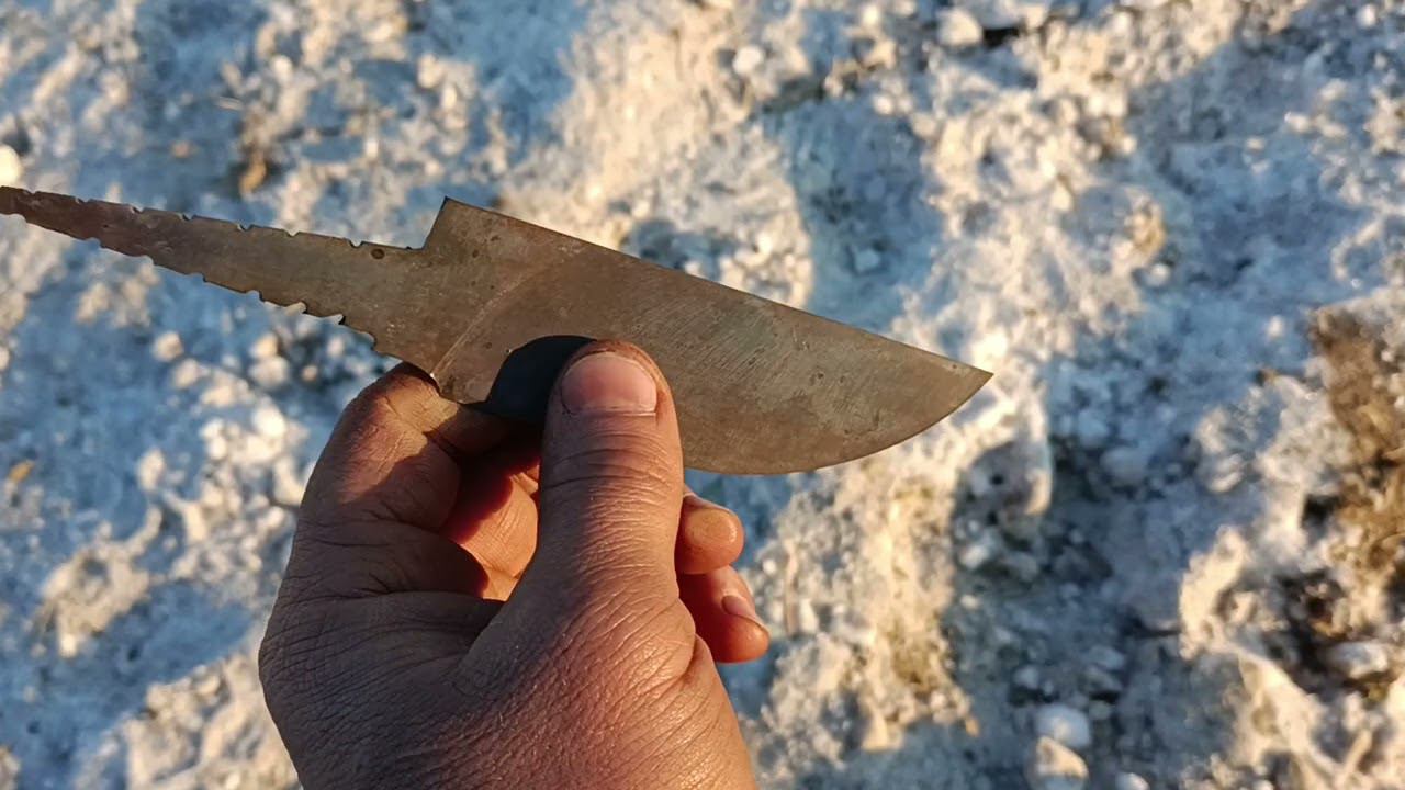 Клинок с помощью ушм и фибрового круга. смотреть онлайн