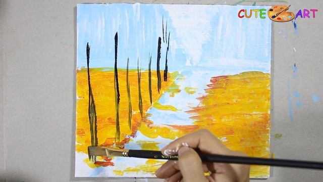 Как нарисовать ОСЕННИЙ ПАРК акрилом смотреть онлайн